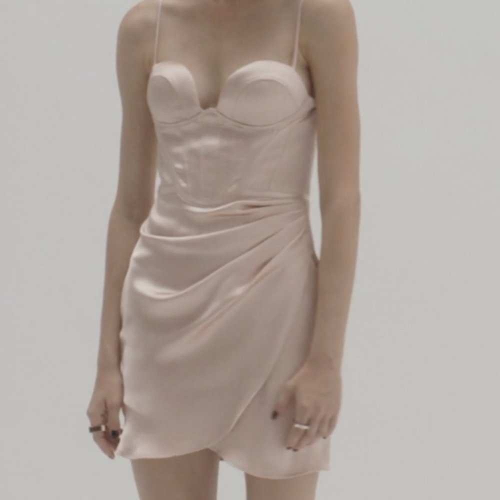 Zara Satin Effect Corset Dress - Picture 1 of 7